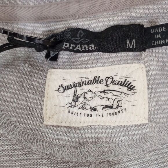 NEW! Prana Corrine Dress  - Oatmeal Stripe - M ~ Hemp Blend Quick Dry UPF 30+ - Picture 10 of 12